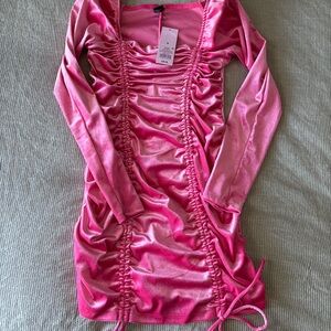 Wild Fable Shimmering Pink Ruched Top